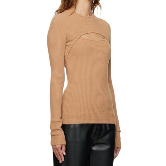 Agolde NWTs Lyza Cut Out Rib Top Women's size Medium - Picture 1 of 11